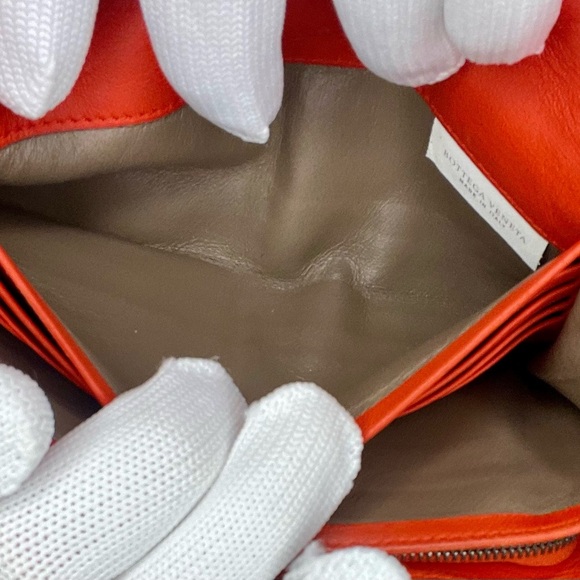 Bottega Veneta Orange Intrecciato Nappa Leather Flap Waller - Picture 11 of 15